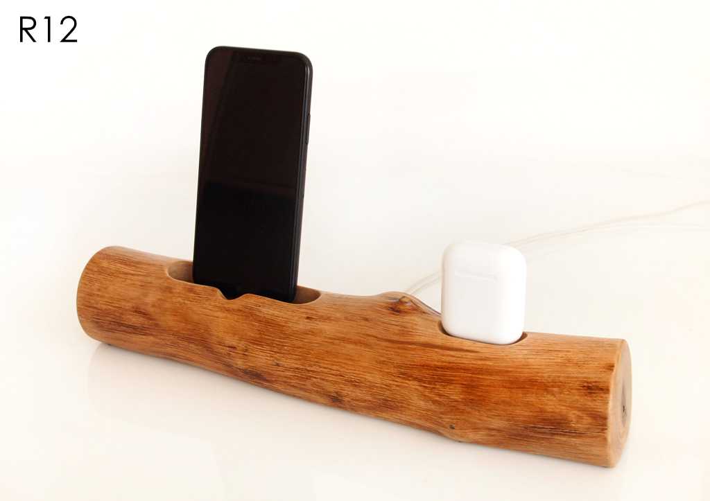 handmade iphone and airpods dock