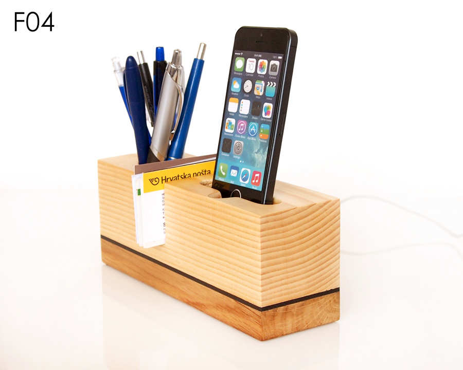 wooden dock & pen holder