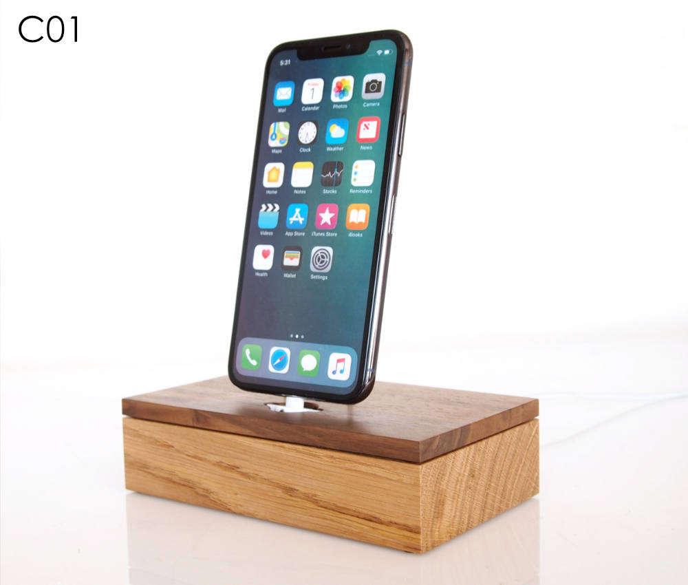 wooden dock for apple or android