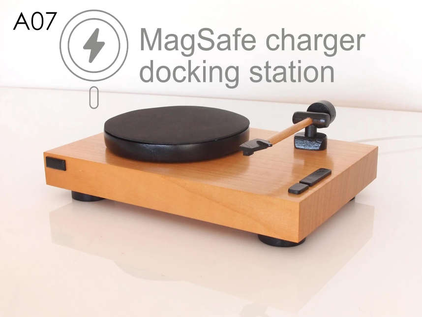 wooden turntable magsafe dock